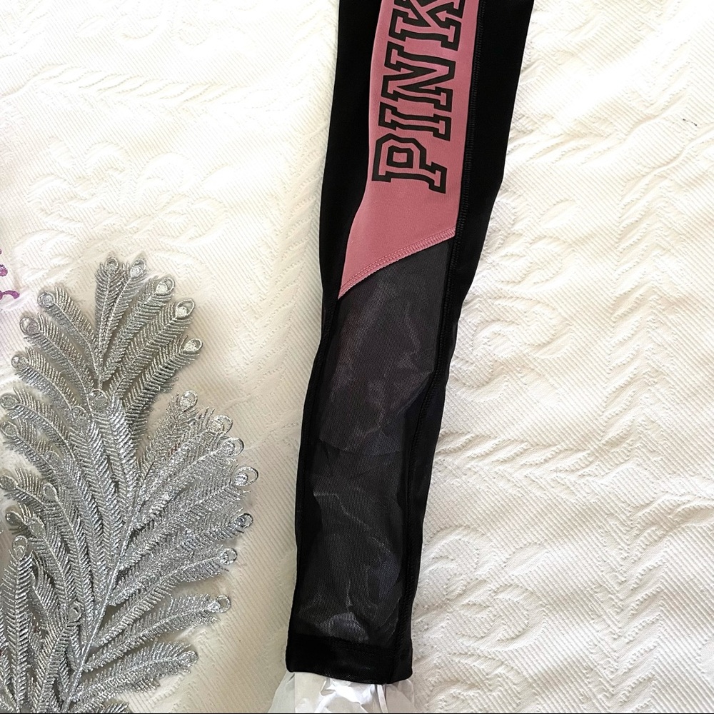 vs pink | blush pink mesh side panel logo ultimate legging workout set (2/2) - Picture 4 of 8
